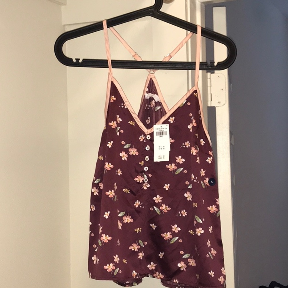 Abercrombie flower satin camisole